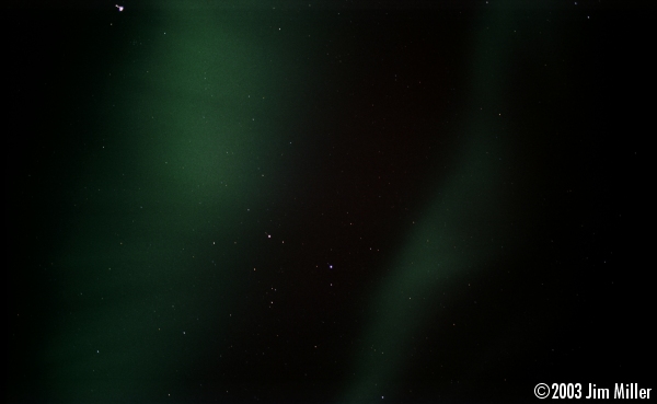 Northern Lights (Aurora Borealis)  2003 Jim Miller - Canon Elan 7e, Canon 50mm Macro f2.5, Fuji Superia 100
