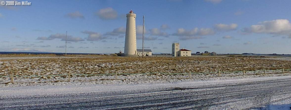 Gararskagi Lighthouse  1998 Jim Miller - Olympus D-220L in Panoramic Mode