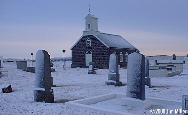 Innri-Njarvkurkirkja after snow  2000 Jim Miller - Olympus D-220L