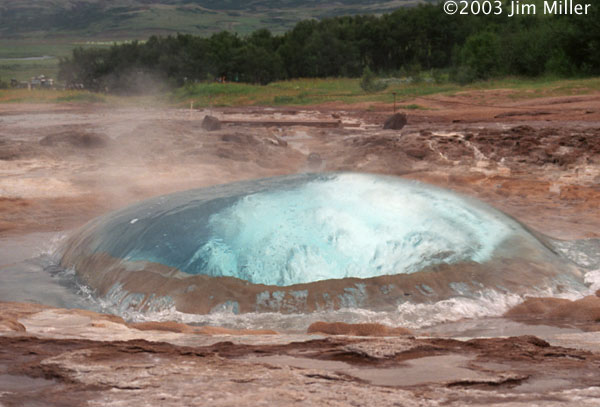 Strokkur Pre-Eruption  2002 Jim Miller - Canon Elan 7e, Canon 75-300mm f2.8, Fuji Superia 100