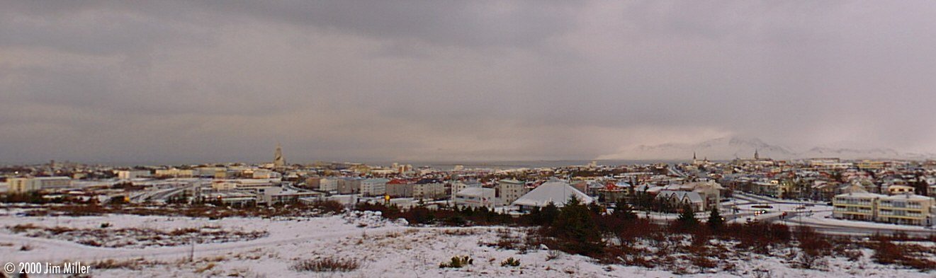 Reykjavk City Skyline 1999 Jim Miller - Olympus D-220L in Panorama Mode