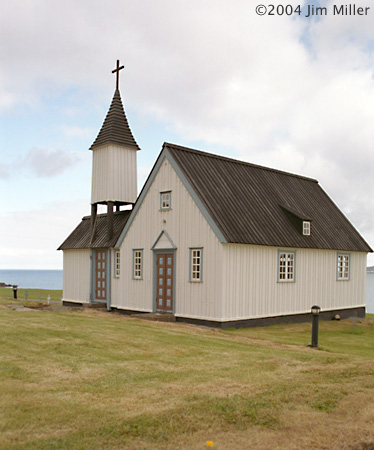 Church at Skeggjastair 2004 Jim Miller - Canon Elan 7e, Canon EF 75-300mm USM, Fuji Superia 100