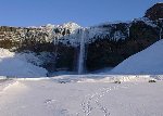 Seljallandsfoss in the Snow